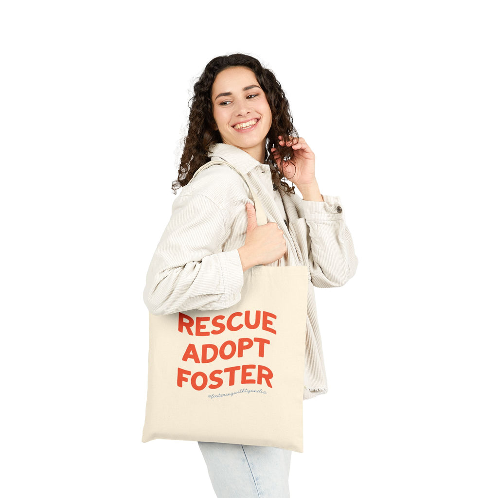 Rescue Adopt Foster Cotton Tote — Animal Rescue Canvas Bag