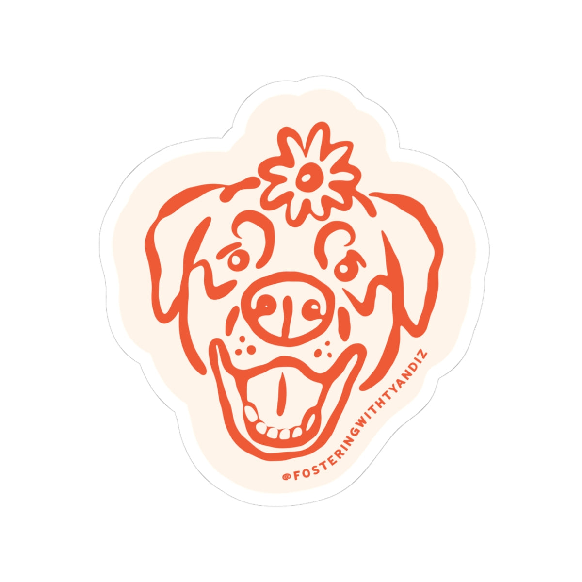 Riggley Kiss-Cut Sticker — Floral Pup Laptop Decal