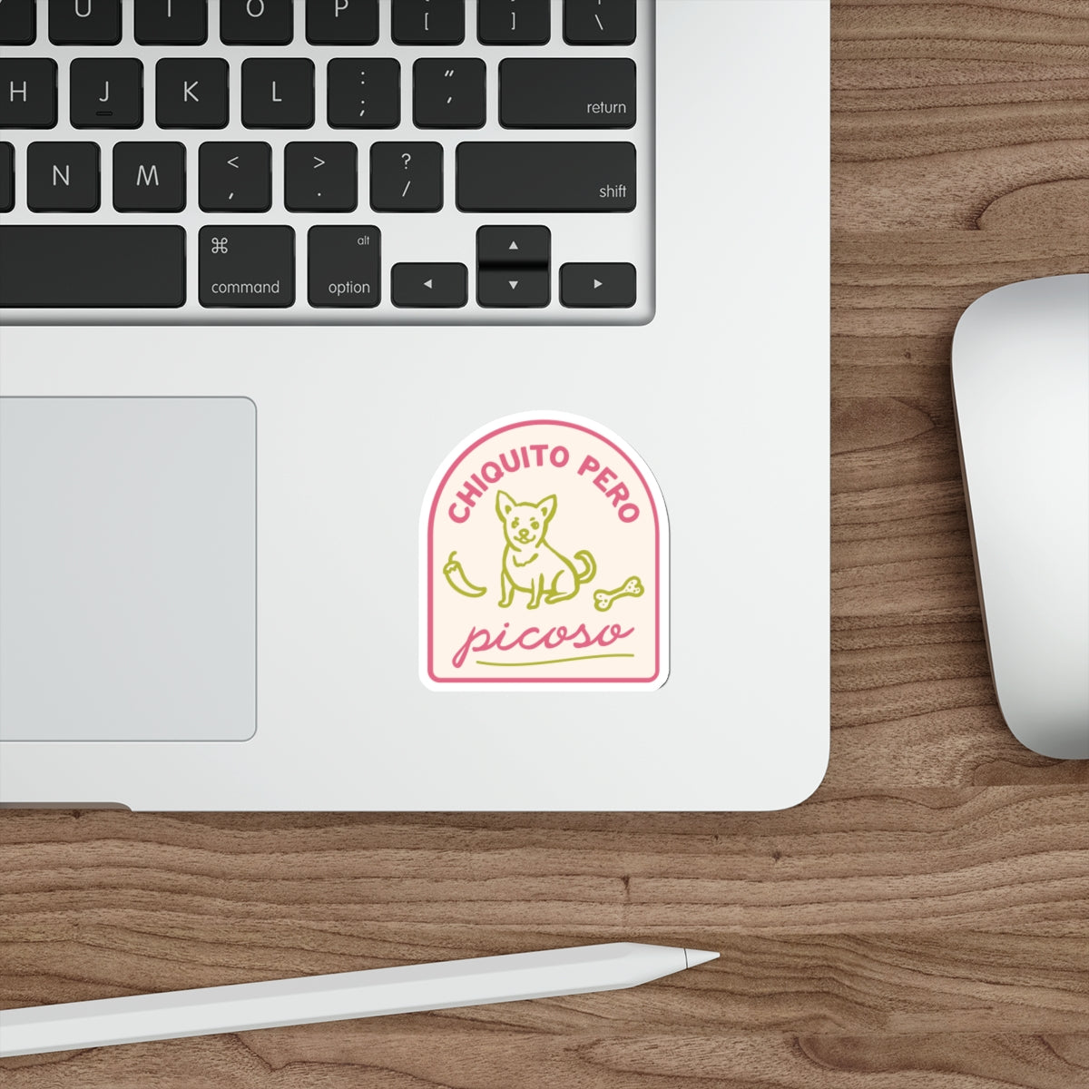 Chiquito Pero Picoso Chihuahua Sticker — Cute Spicy Dog Die-Cut Sticker