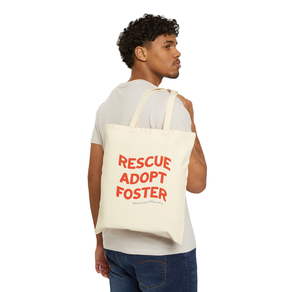 Rescue Adopt Foster Cotton Tote — Animal Rescue Canvas Bag