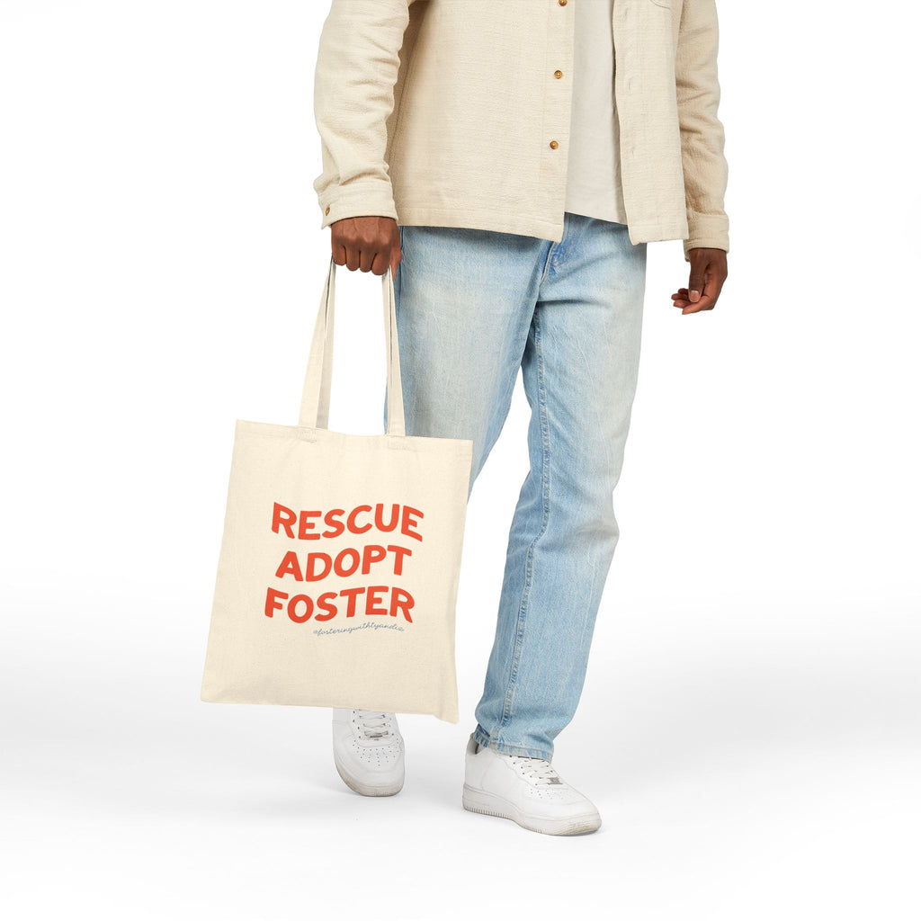 Rescue Adopt Foster Cotton Tote — Animal Rescue Canvas Bag