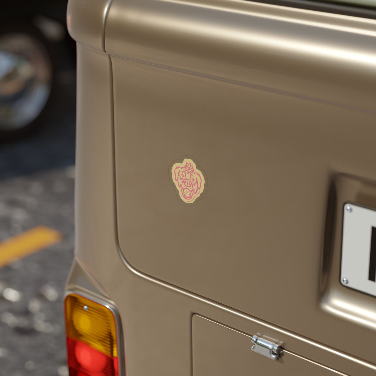 Riggley Die-Cut Outdoor Sticker — Transparent Weatherproof Dog Face Sticker